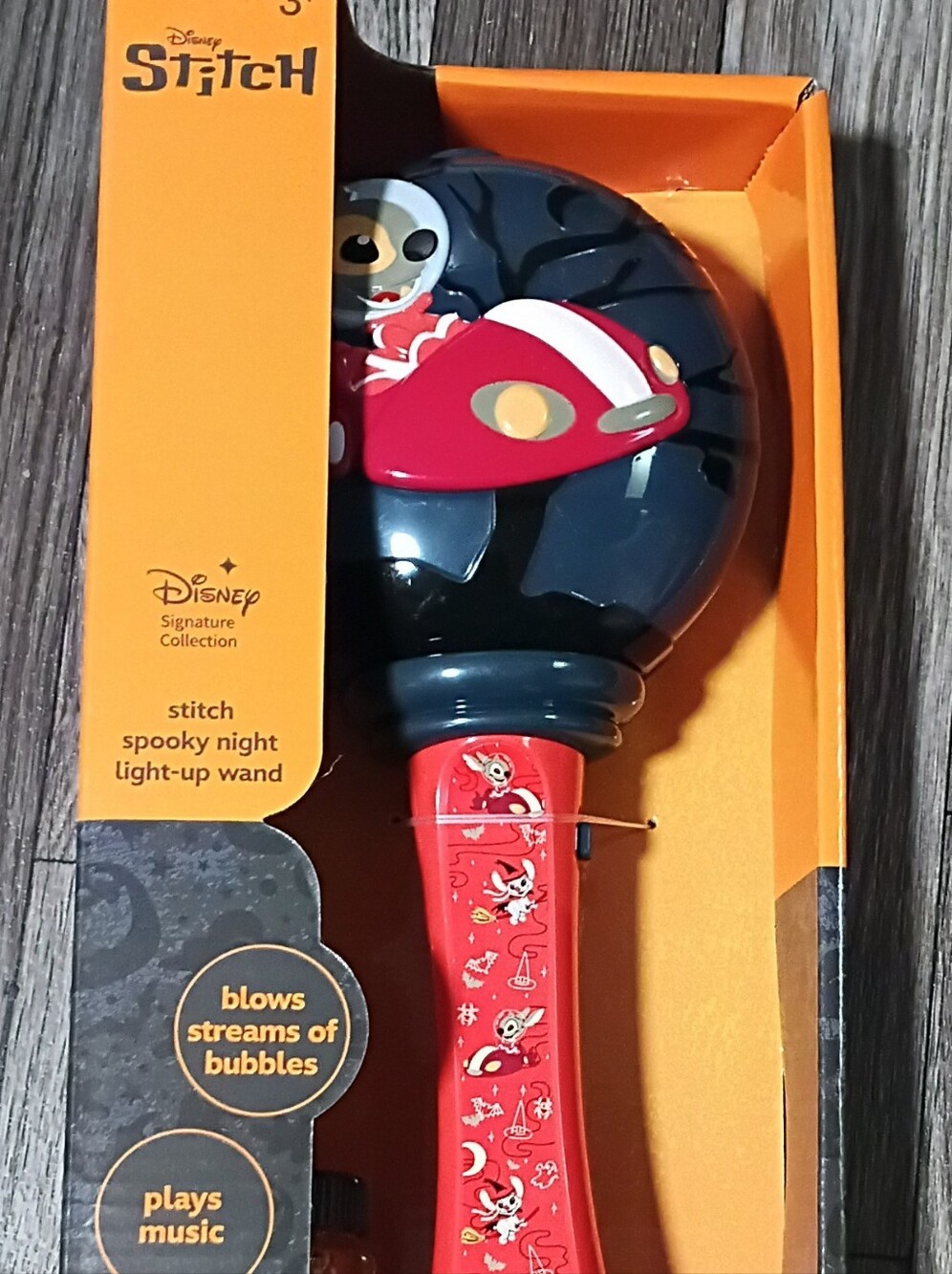 Disney Stitch Spooky Night Light-Up Wand - Red, Dark Blue Blows Bubbles